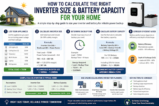 How to Calculate the Right Inverter Size & Battery Capacity for Your Home