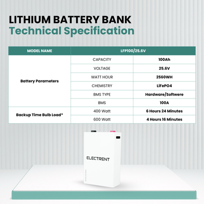 Lithium Battery LFP100/25.6V